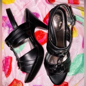Harley Davidson Black Women's Heels With Silver Accents